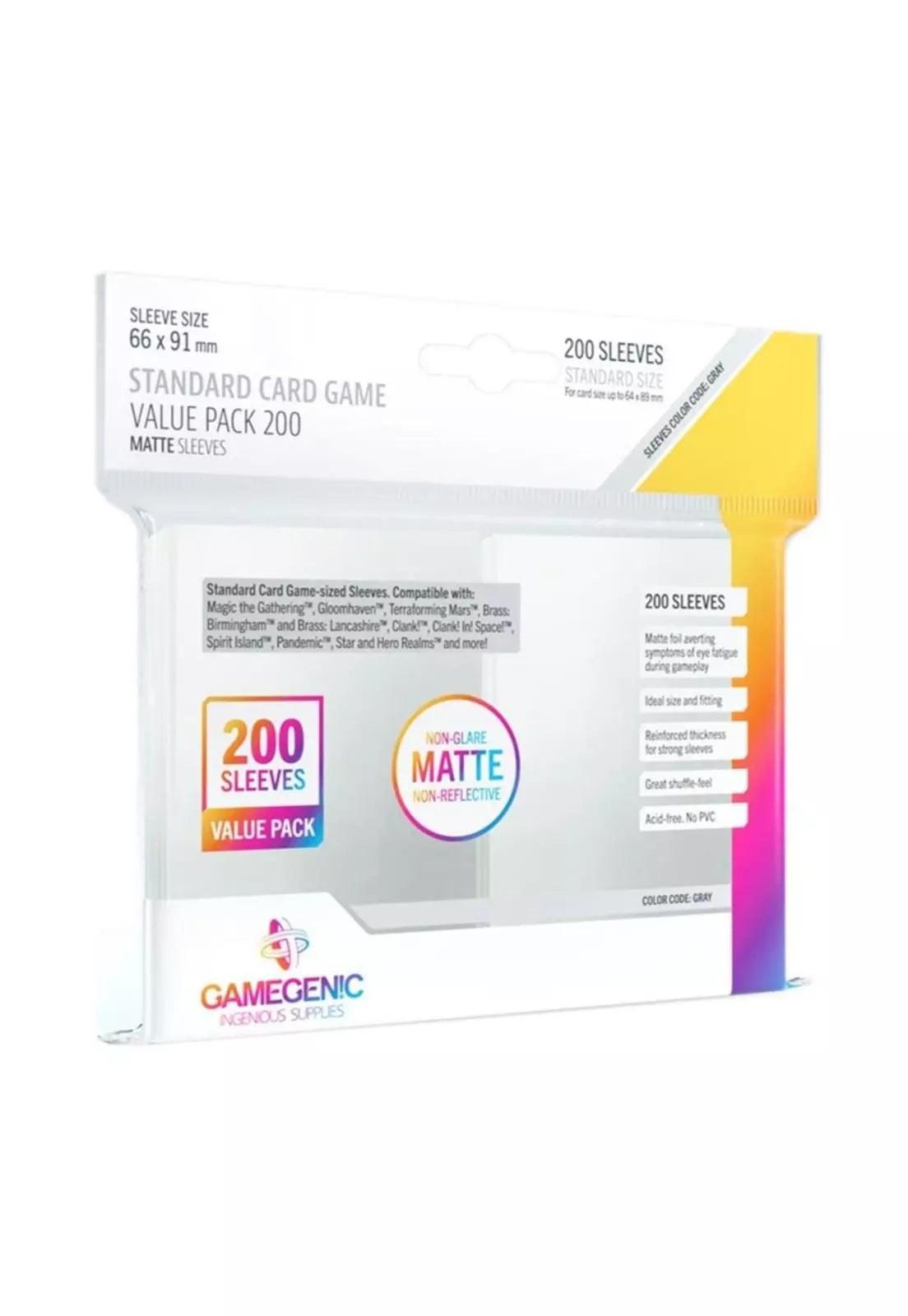 Protectores - Value Pack Transparentes (x200) | Accesorios Gamegenic para TCG en PiedraBruja Chile