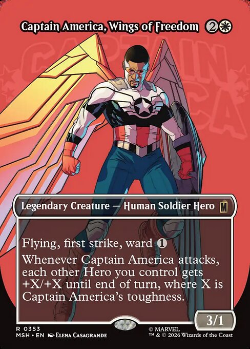 Captain America, Wings of Freedom Regular Foil (ingles) 353 | Singles MTG en PiedraBruja