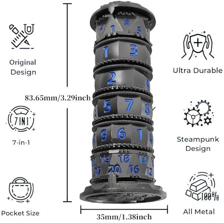 Torre de Discos-Dado - Metálico Spinner en Azul / Negro