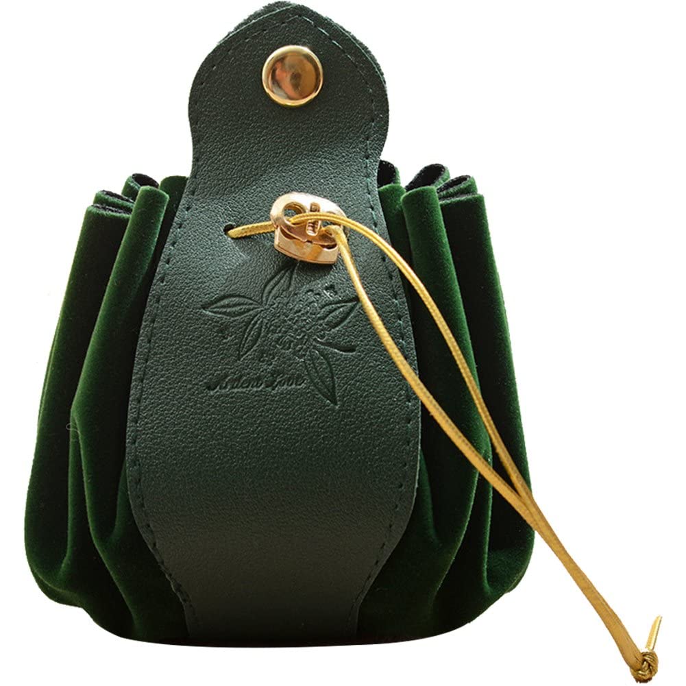 Pouch - Bolsa para Dados Cuero Verde Oscuro | Dados para juegos de rol y mesa en PiedraBruja Chile