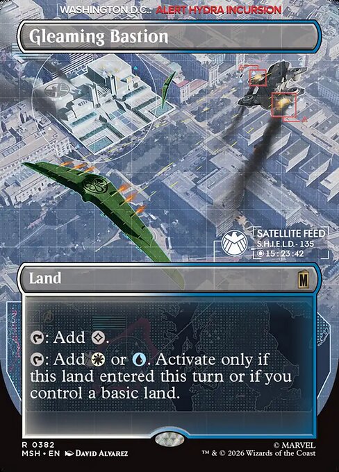 Gleaming Bastion Borderless Foil (ingles) 382 | Singles MTG en PiedraBruja