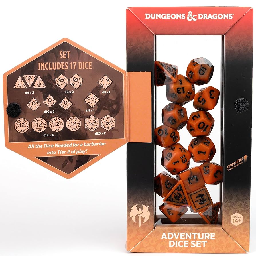 Barbarian Orange - Adventure Dice