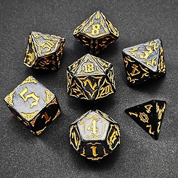 Victoriano - Grandes Negro | Dados para juegos de rol y mesa en PiedraBruja Chile