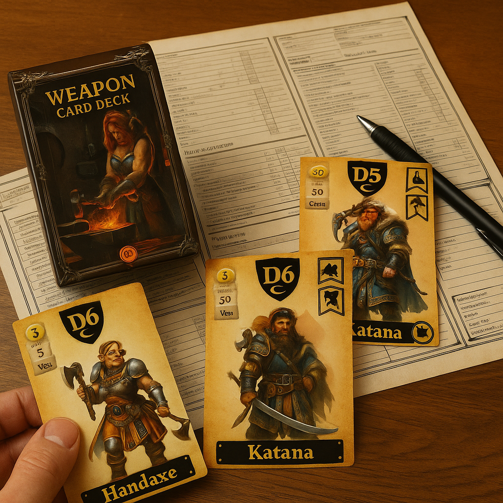 D&D Alt: Baraja de Armas para D&D 5e (Cartas)