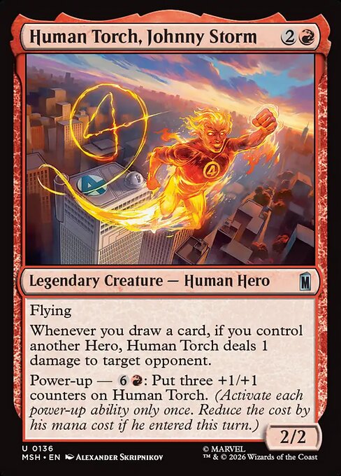 Human Torch, Johnny Storm Regular Foil (ingles) 136 | Singles MTG en PiedraBruja