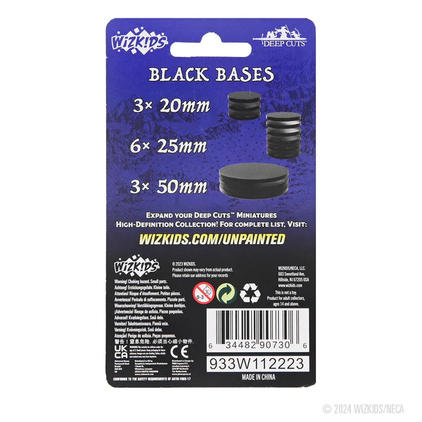Wizkids Deep Cuts Miniatures: Unpainted Minis- Black Bases