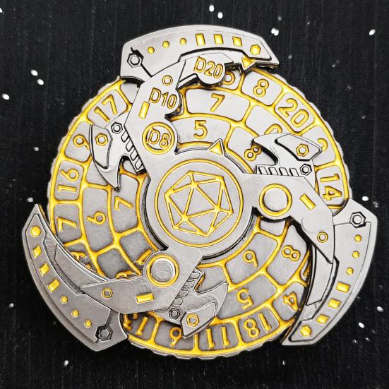 Disco-Dado Metálico Hierro Esmaltado Amarillo