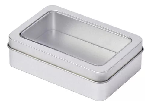 Caja de Metal - Gris con Ventana