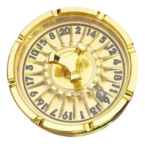 Disco-Dado Metálico Ruleta Dorada D20