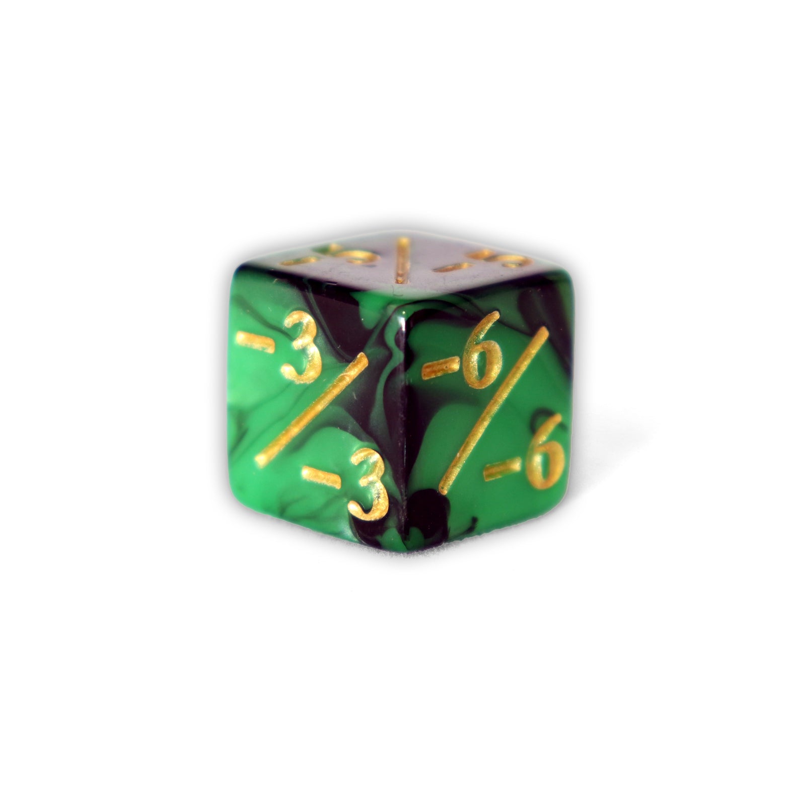 Dado D6 Contador Magic +1/+1 Verde Negro