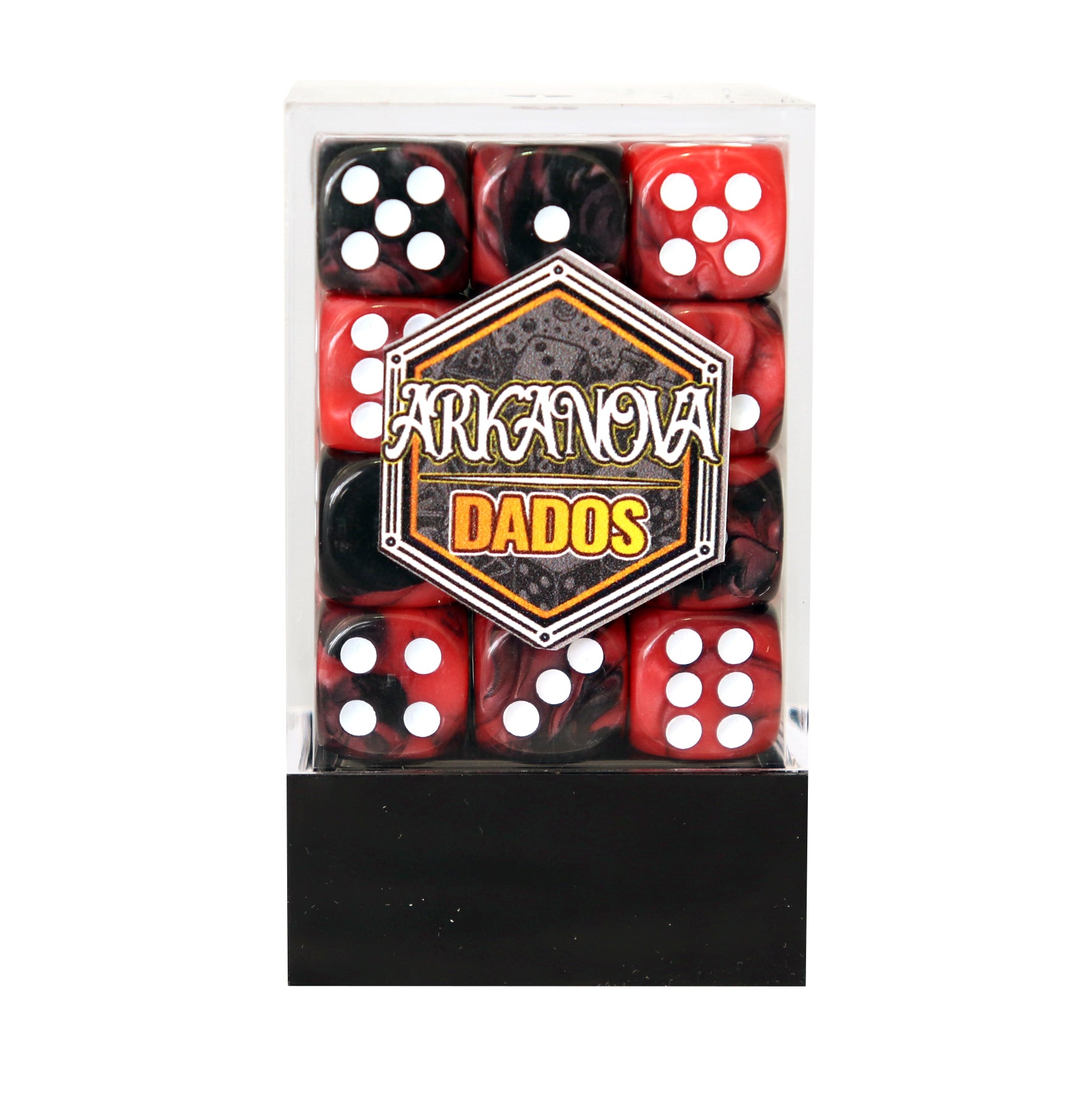Gemini - 12mm 36 Dados Negro/Rojo
