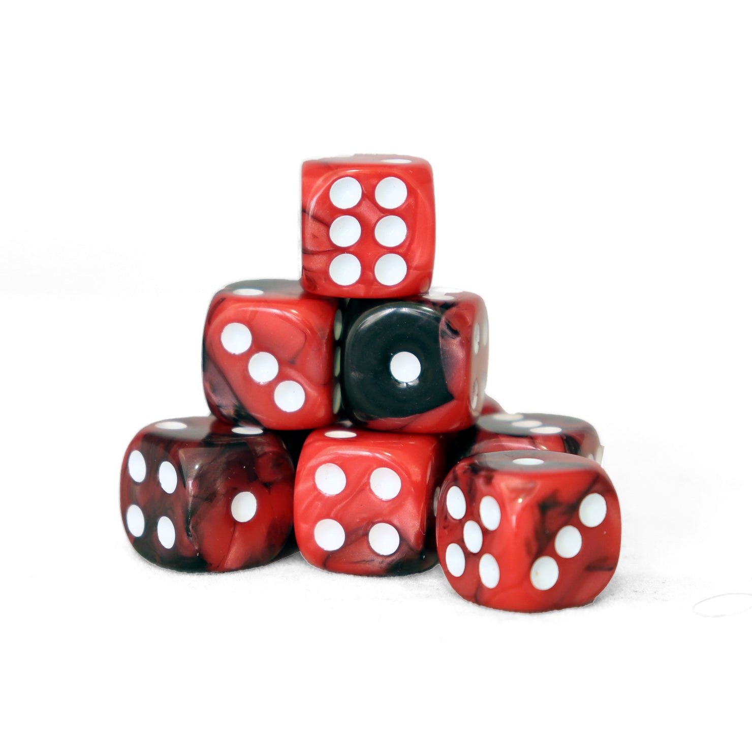 Gemini - 12mm 36 Dados Negro/Rojo