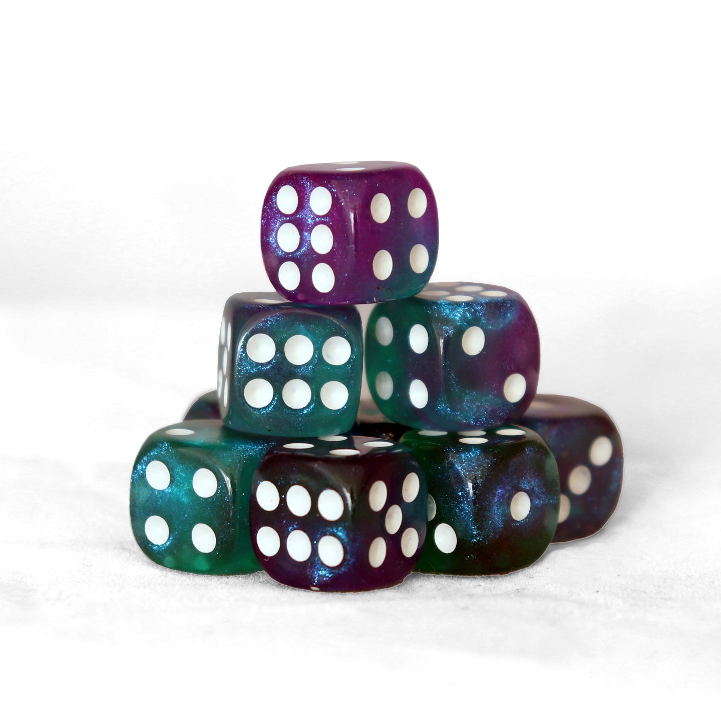 Mágicos - 12mm 36 Dados Azul/Morado/Verde | Dados para juegos de rol y mesa en PiedraBruja Chile
