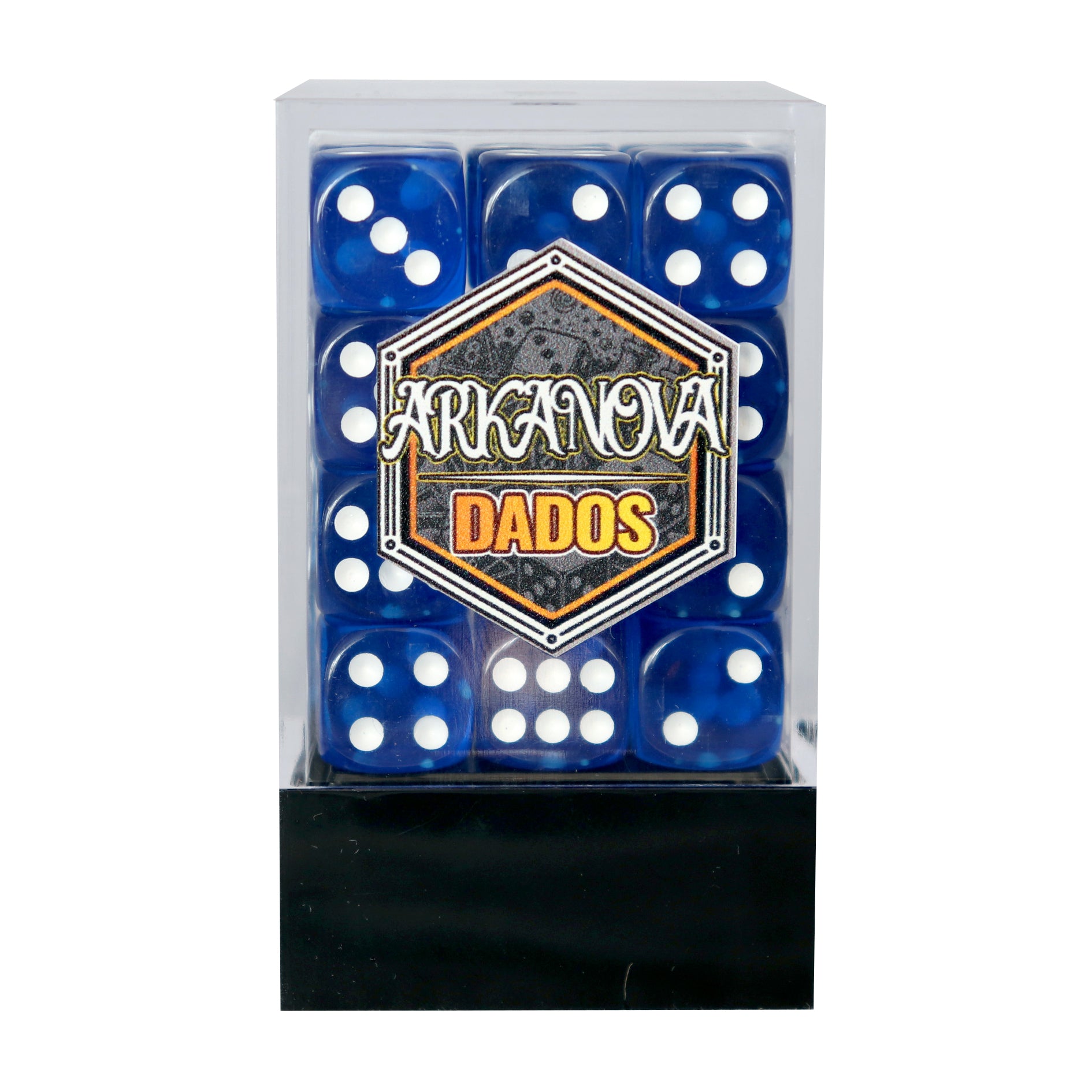 Transparentes - 12mm 36 Dados Azul