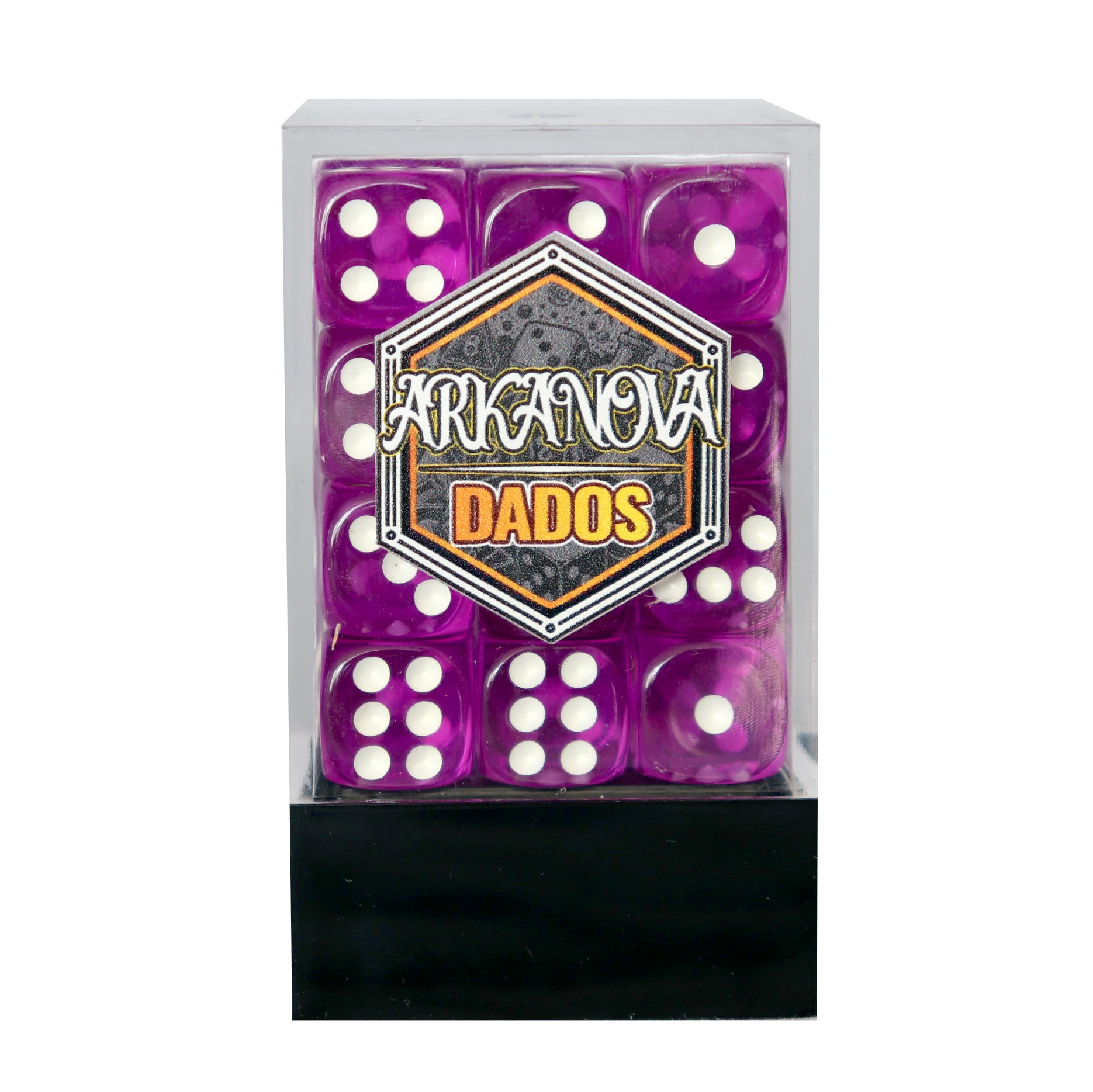 Transparentes - 12mm 36 Dados Morado