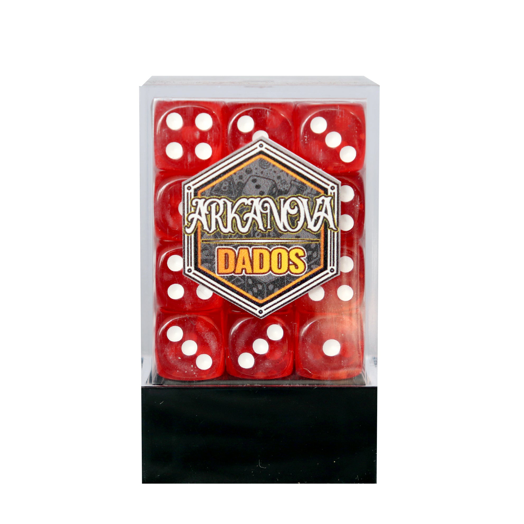 Transparentes - 12mm 36 Dados Rojo