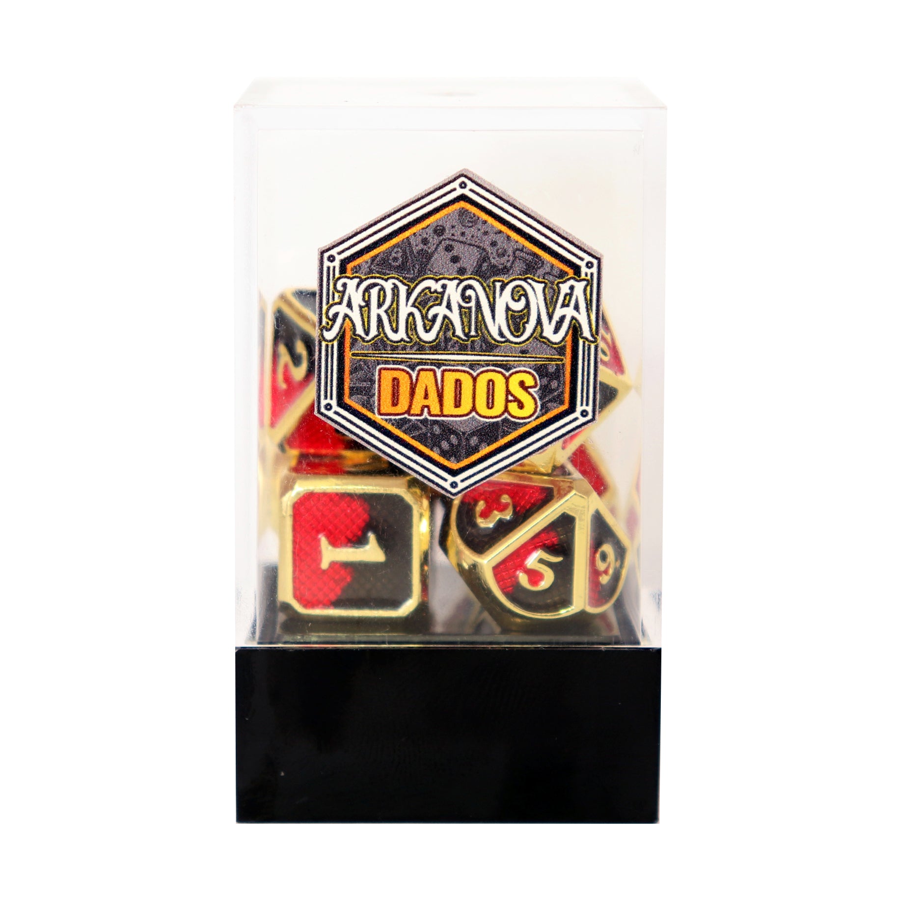 Metálico Dorado Esmaltado Rojo/Negro