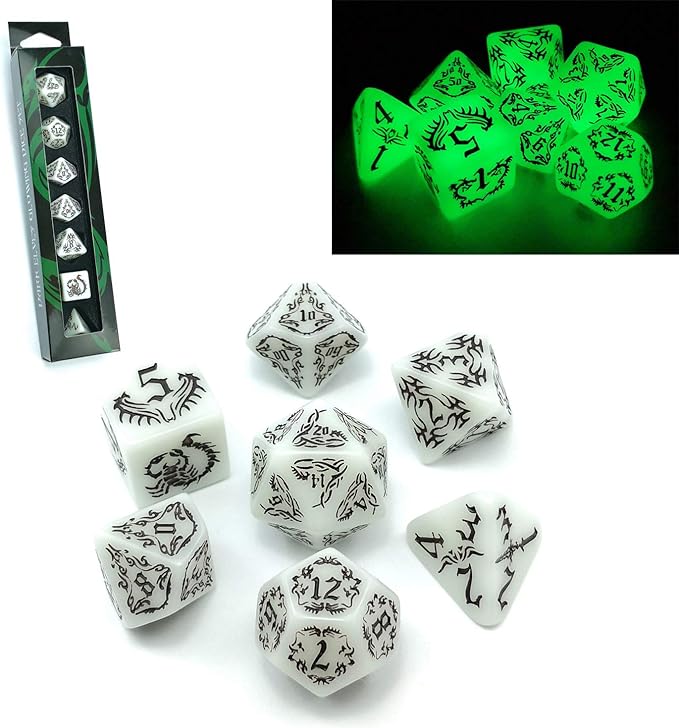 Dados Fluorescentes Dark Elves Chessex