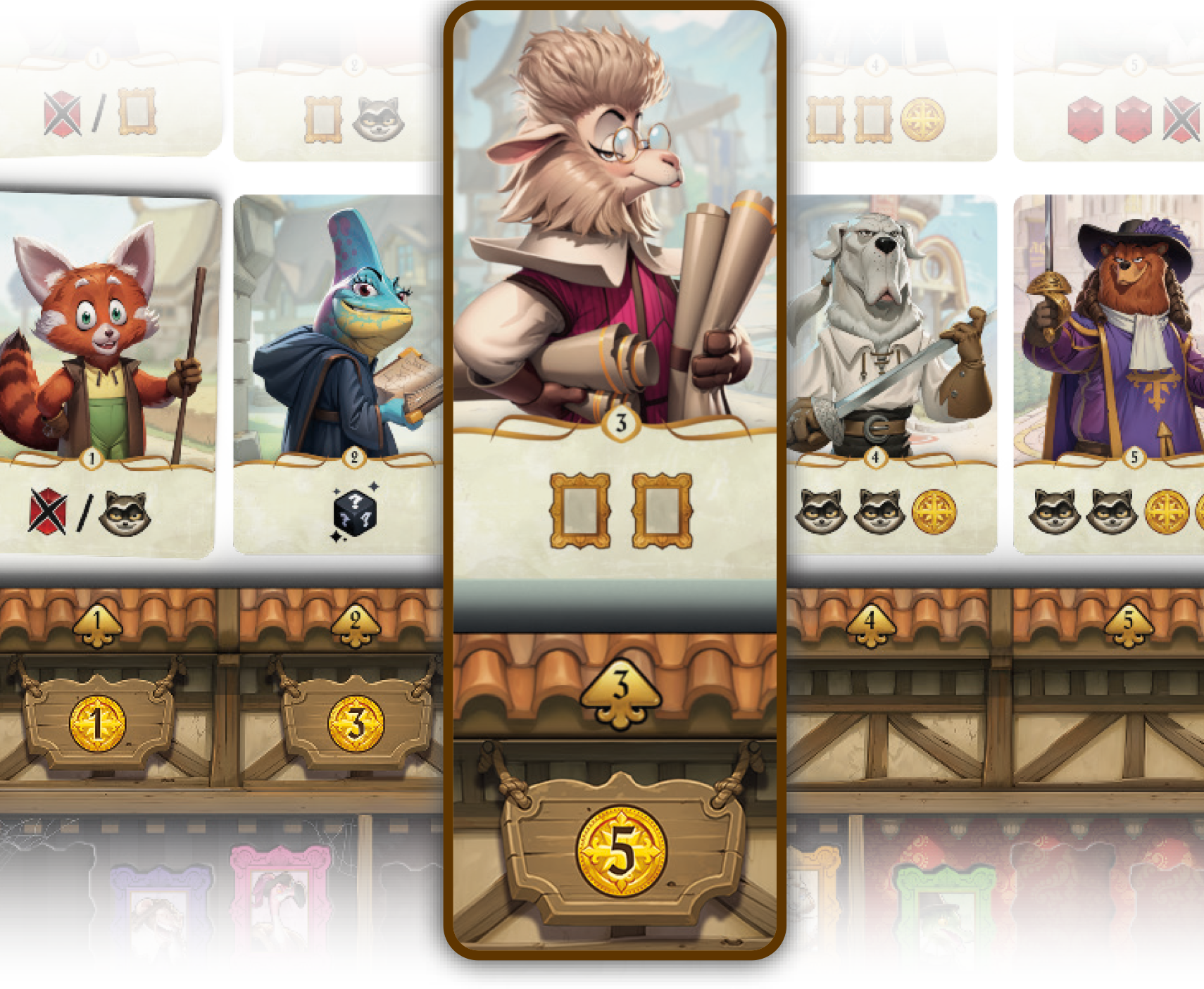 Personajes del juego de mesa for a crown