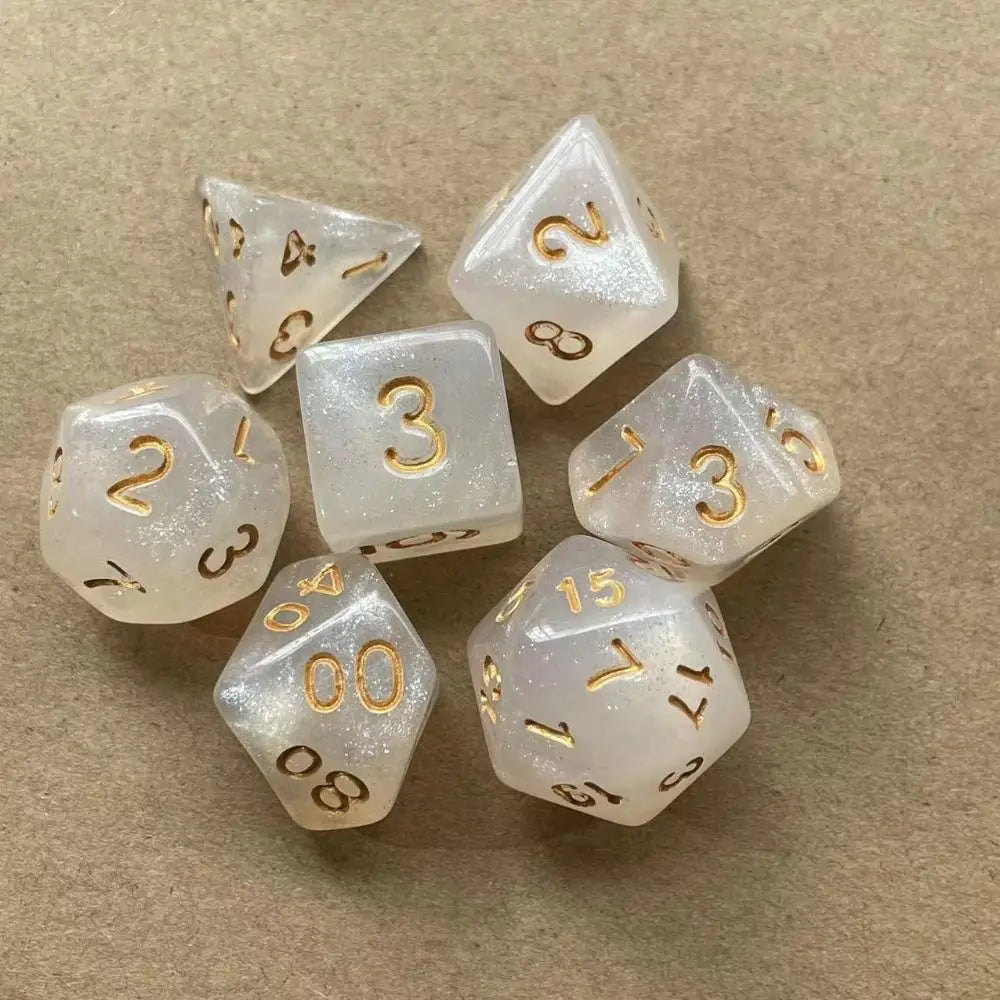 Glitter - Blanco | Dados para juegos de rol y mesa en PiedraBruja Chile