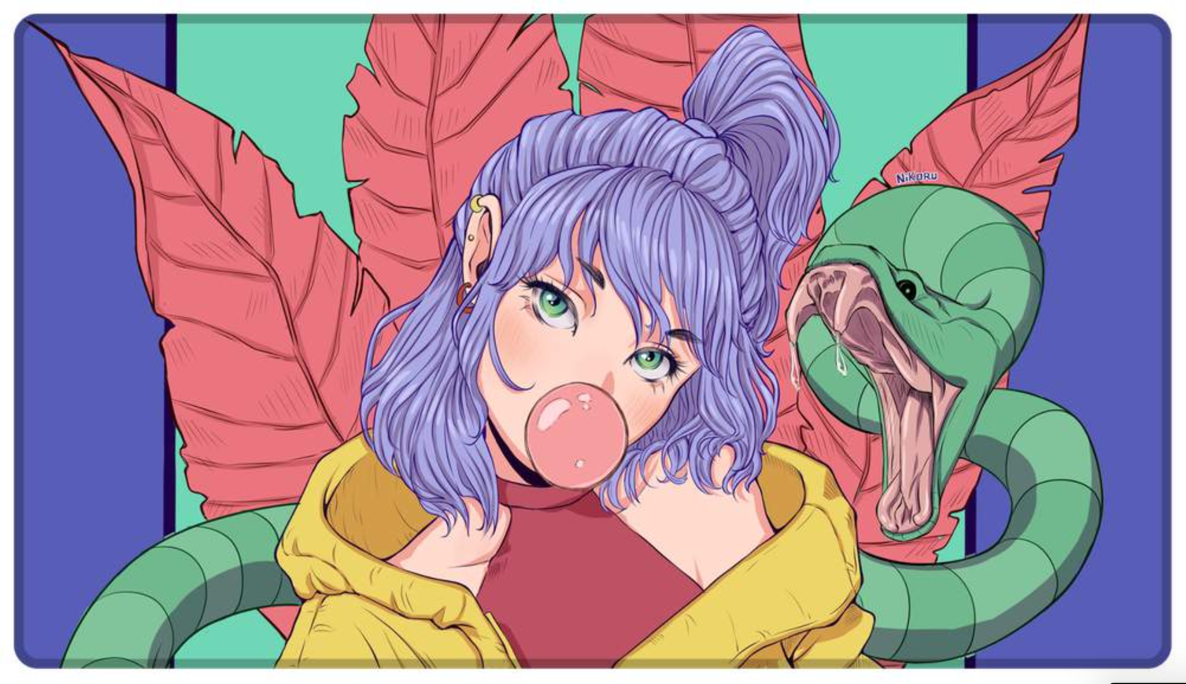 Playmat SNAKE GIRL - Arte por: @nikoru