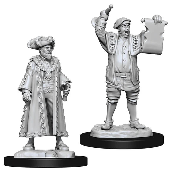 Wizkids Deep Cuts Miniatures: Unpainted Minis- Wave 10- Mayor & Town Crier