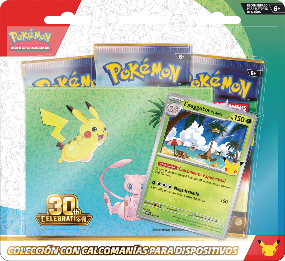 Pokemon TCG 30th Celebration - Alolan Exeggutor Tech Sticker Collection ESP