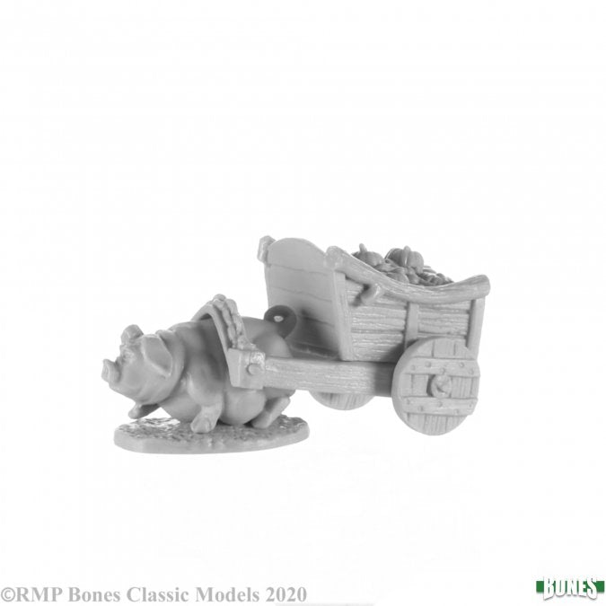 Miniatura Pig and Cart | Piedra Bruja