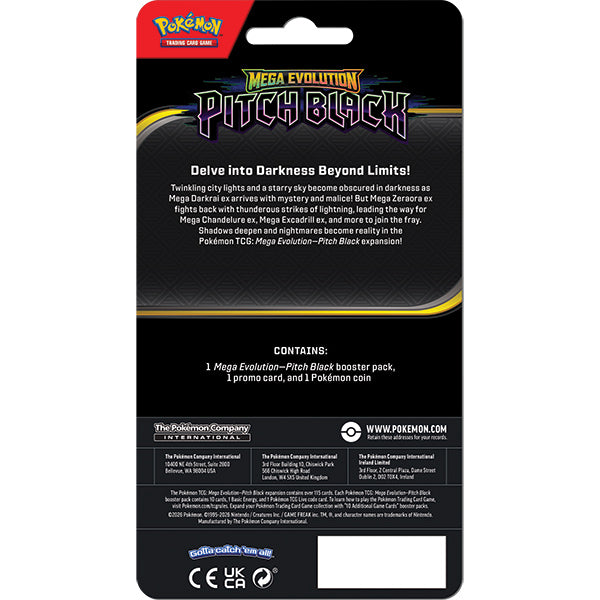Mega Evolution Pitch Black Checklane Blister Display ING | Pokémon TCG, sobres, cartas pokemon y coleccionables en PiedraBruja Chile