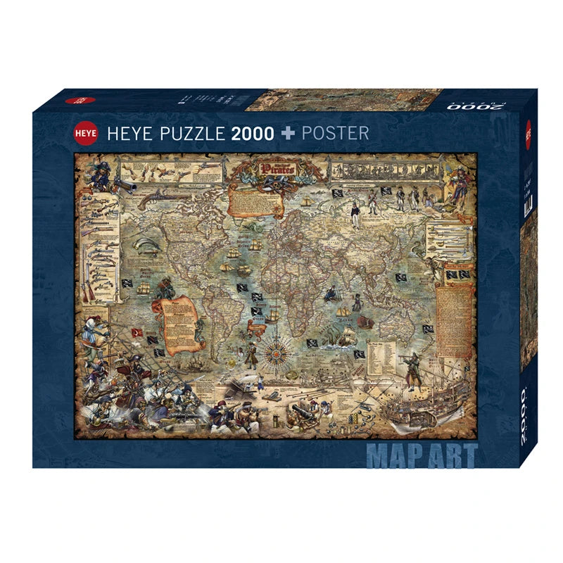 Puzzle 2000 Piezas - Pirate World Map Art