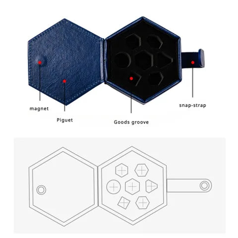 Caja para Dados - Cuerina Azul
