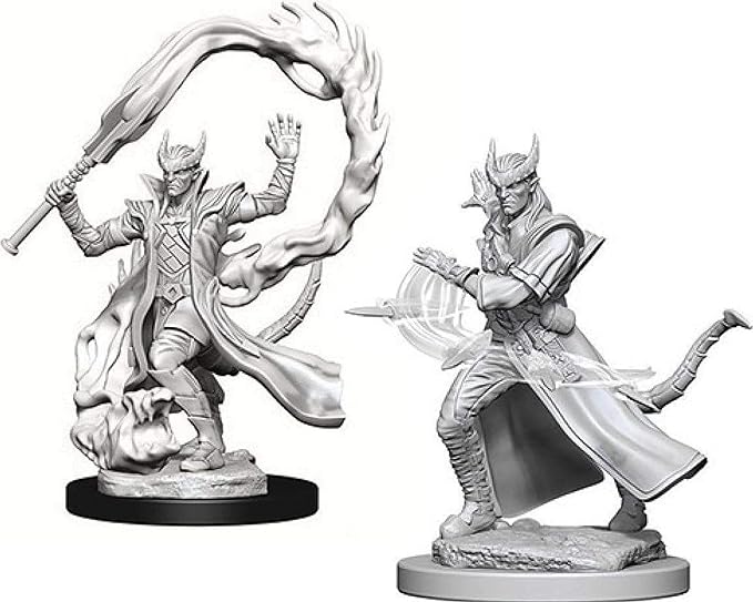 Nolzur’s Marvelous Miniatures: Unpainted Minis Wave 4 - Tiefling Male Sorcerer