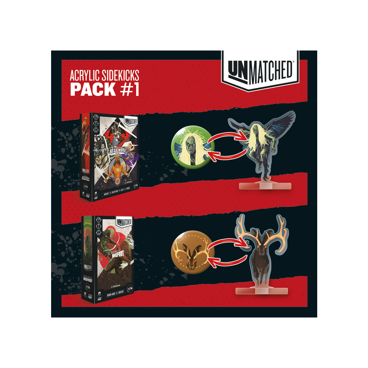 Unmatched - Acrylic Sidekicks Pack #1
