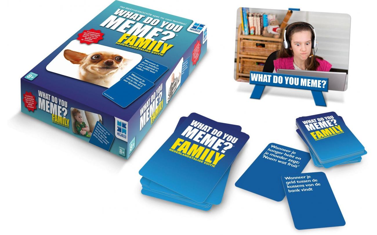 Juego de mesa familiar what do you meme contenido caja del juego