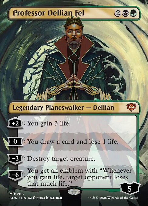 Professor Dellian Fel Borderless Foil (ingles) 283 | Singles MTG en PiedraBruja