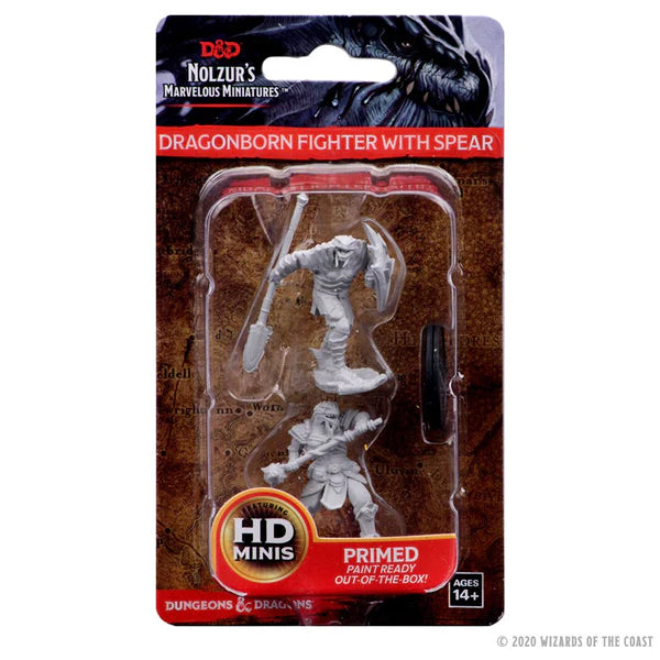 Nolzur’s Marvelous Miniatures: Unpainted Minis Wave 5 - Dragonborn Male Fighter with Spear