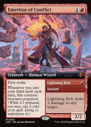 Emeritus of Conflict // Lightning Bolt Extended Foil (ingles) 332 | Singles MTG en PiedraBruja