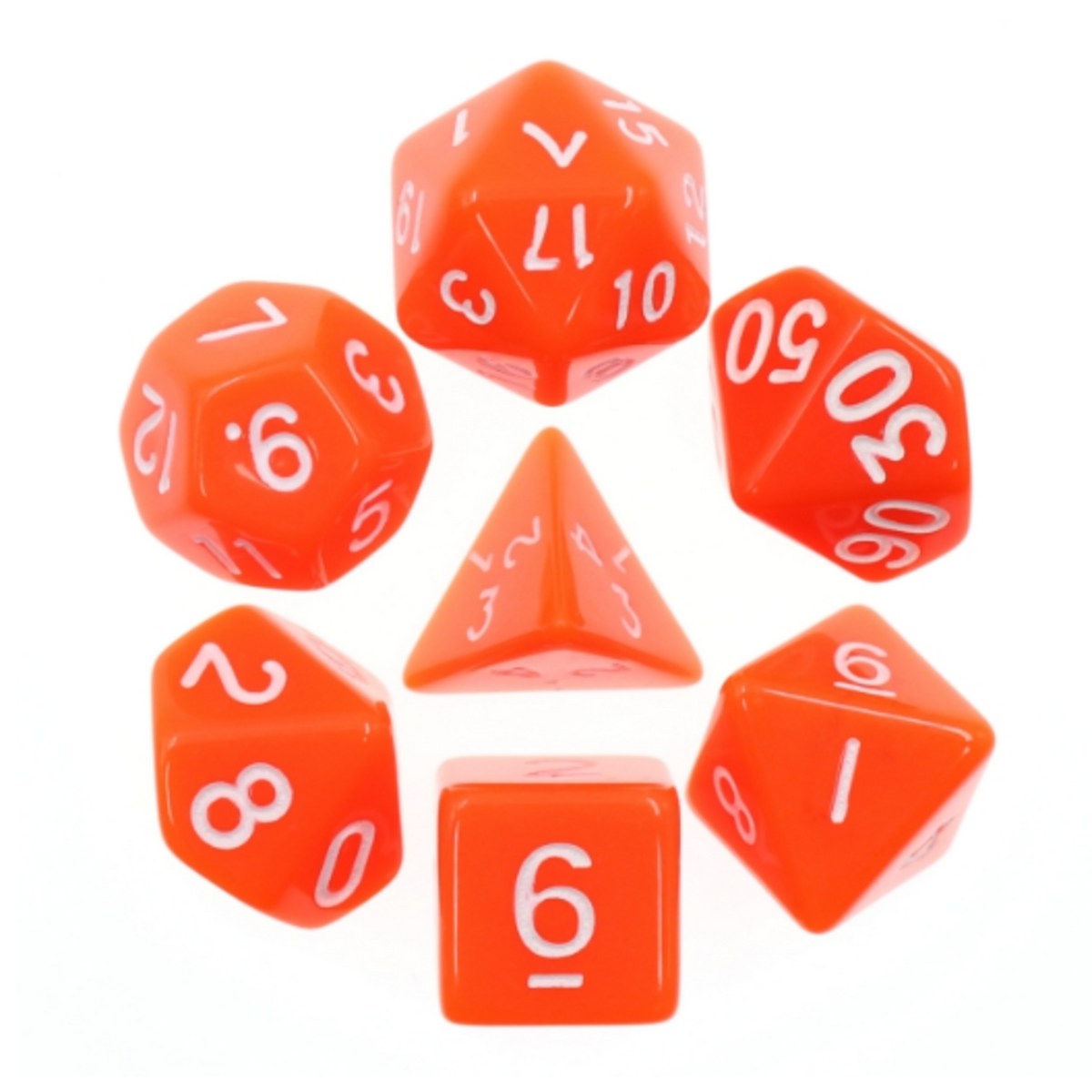 Sólidos - Naranjo | Dados para juegos de rol y mesa en PiedraBruja Chile