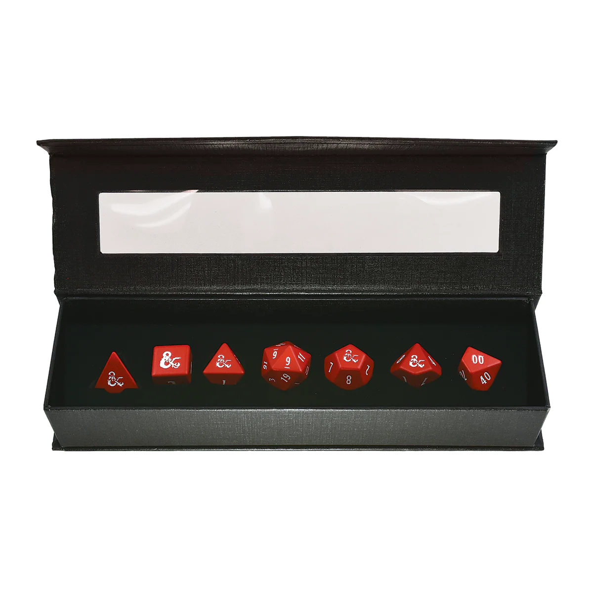 Set 7 Dados - Heavy Metal Red and White RPG