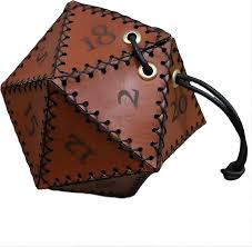 Bolsa Pouch Café D20 Cuerina para guardar s | Dados para juegos de rol y mesa en PiedraBruja Chile