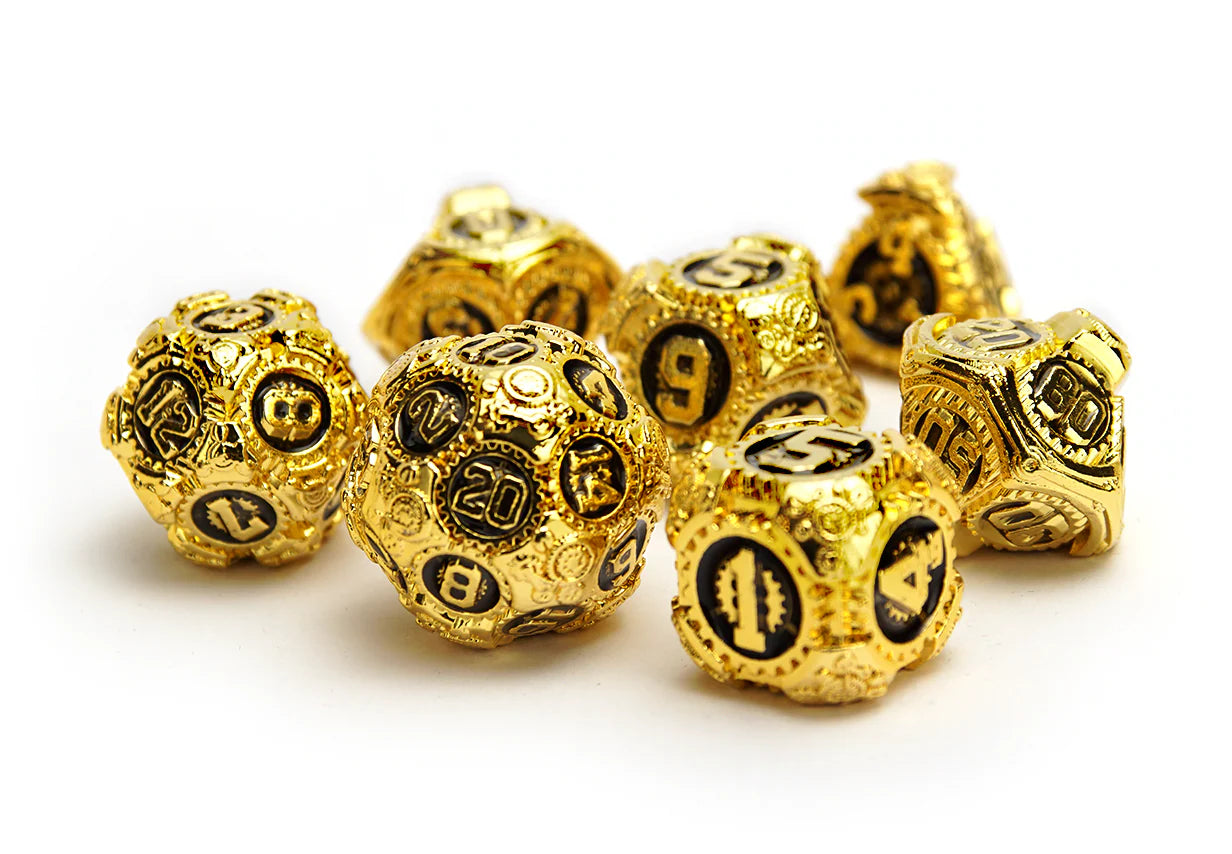 Dados Metálicos Dorado y Negro