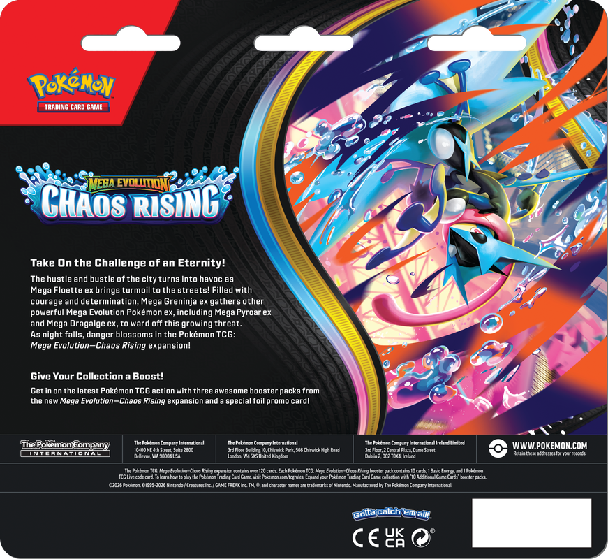 Mega Evolution Chaos Rising 3-Pack Blister ING