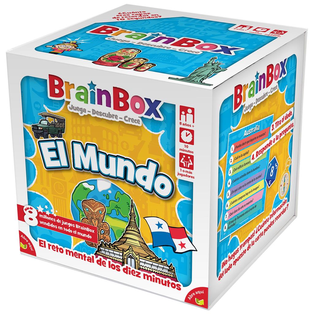 Caja del juego de mesa educativo Brainbox el mundo
