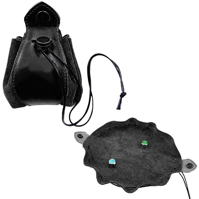 Pouch - Bolsa para Dados Cuerina Negro | Dados para juegos de rol y mesa en PiedraBruja Chile