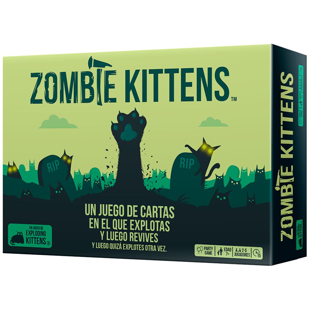 Portada de Zombie Kittens, la expansión en español del popular Exploding Kittens