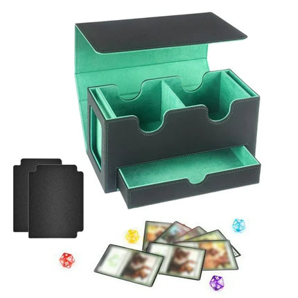 Deckbox: Doble Compartimiento 200+ Doble Protector - Negro/Verde