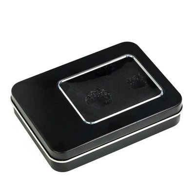 Caja de Metal - Negra con Ventana | Dados para juegos de rol y mesa en PiedraBruja Chile