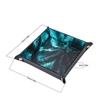 Bandeja para Dados - Diseño Cthulhu Celeste | Dados para juegos de rol y mesa en PiedraBruja Chile
