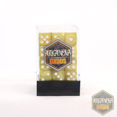 Marmolado - 12mm 36 Dados Amarillo | Dados para juegos de rol y mesa en PiedraBruja Chile