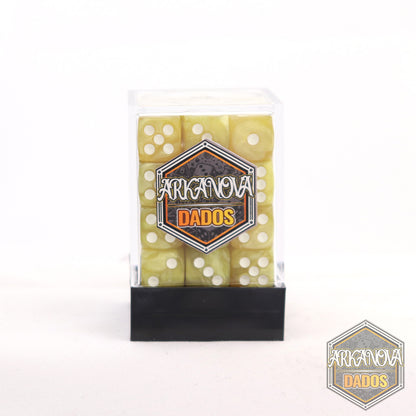 Marmolado - 12mm 36 Dados Amarillo | Dados para juegos de rol y mesa en PiedraBruja Chile